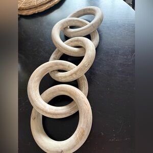 Neutral Wood Link Wall Decor - Stylish Circular Chain Accent